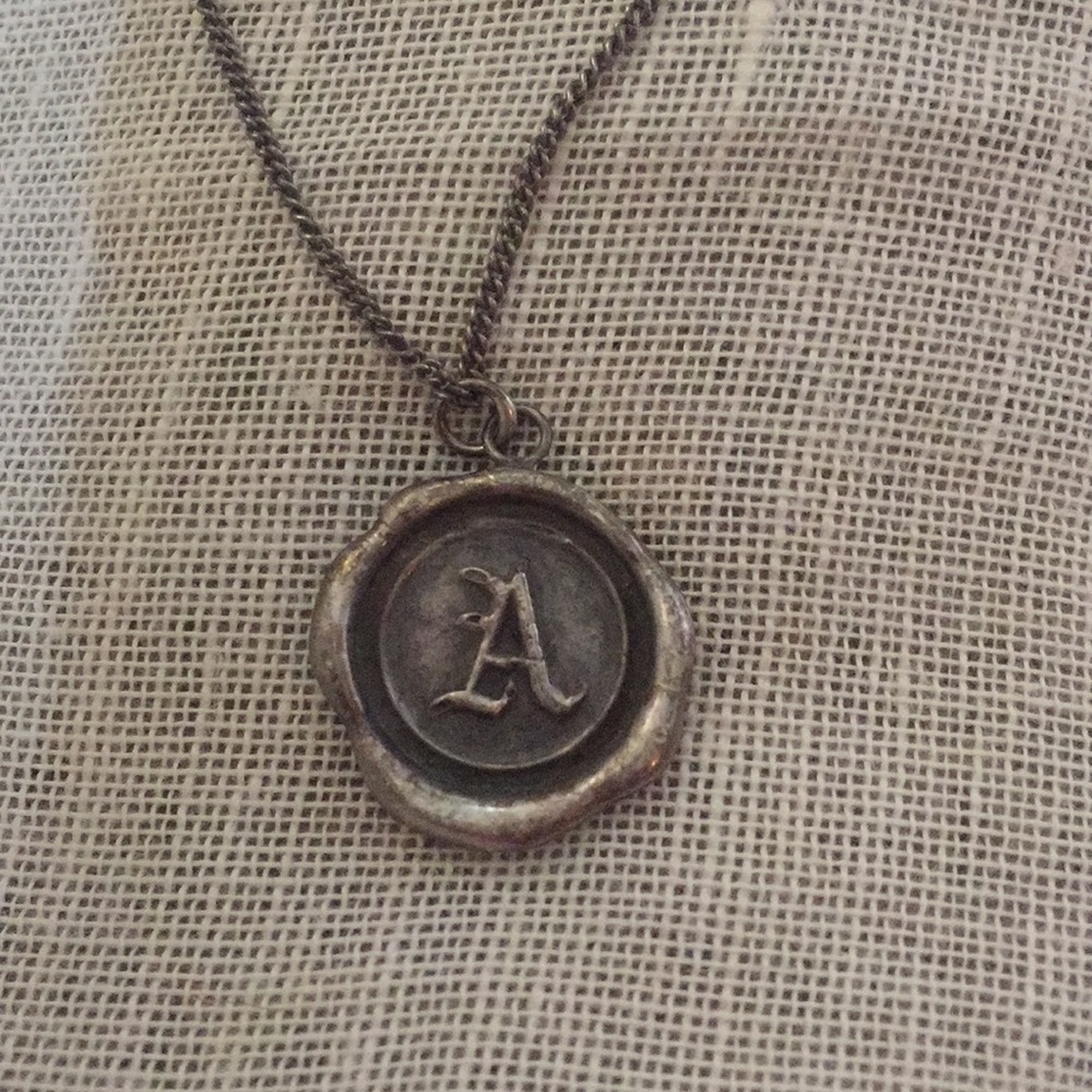 Sterling silver “A” stamp necklace